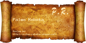 Palme Rebeka névjegykártya
